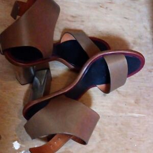 Céline Paris Sandals With Metal Block Heel